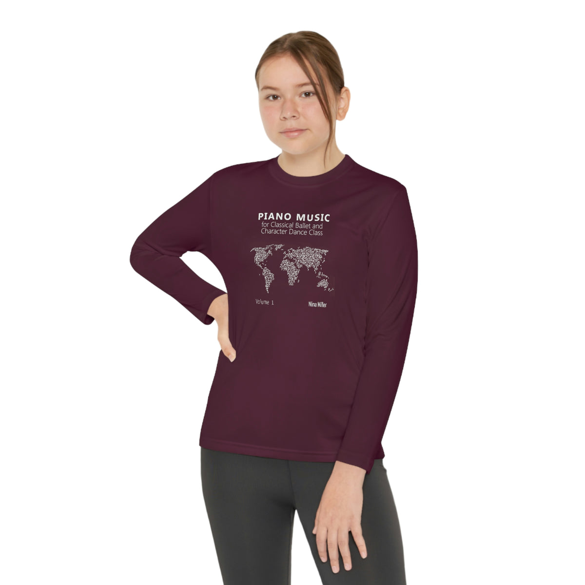 Piano Music for Character Dance Class - Youth Long Sleeve Competitor Tee