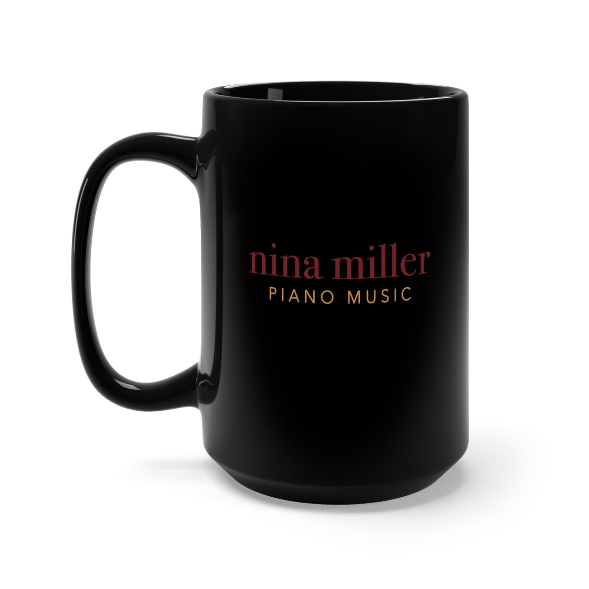 Nutcracker Piano Music Black Mug, 15oz