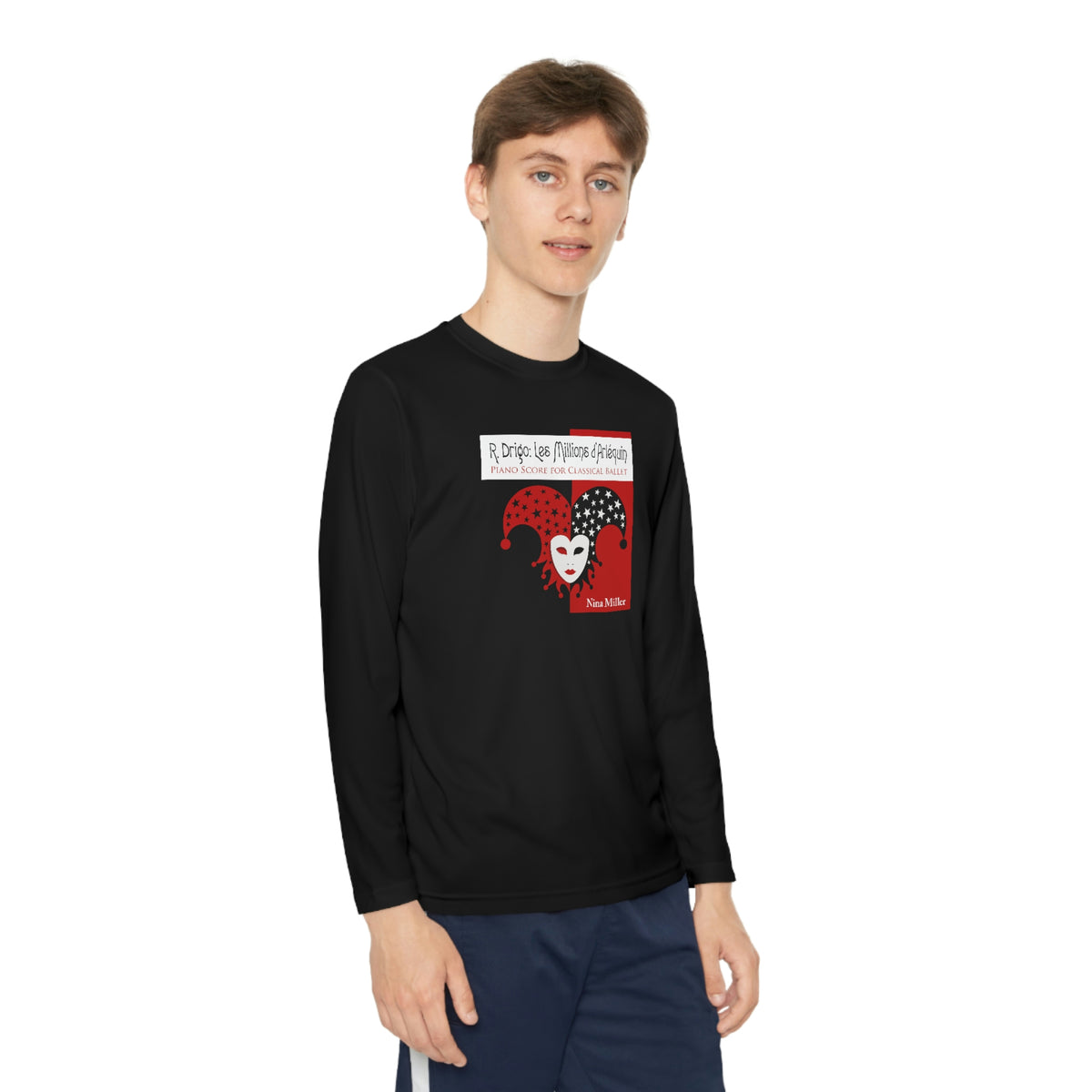 Les Millions d'Arlequin (Black) - Youth Long Sleeve Competitor Tee